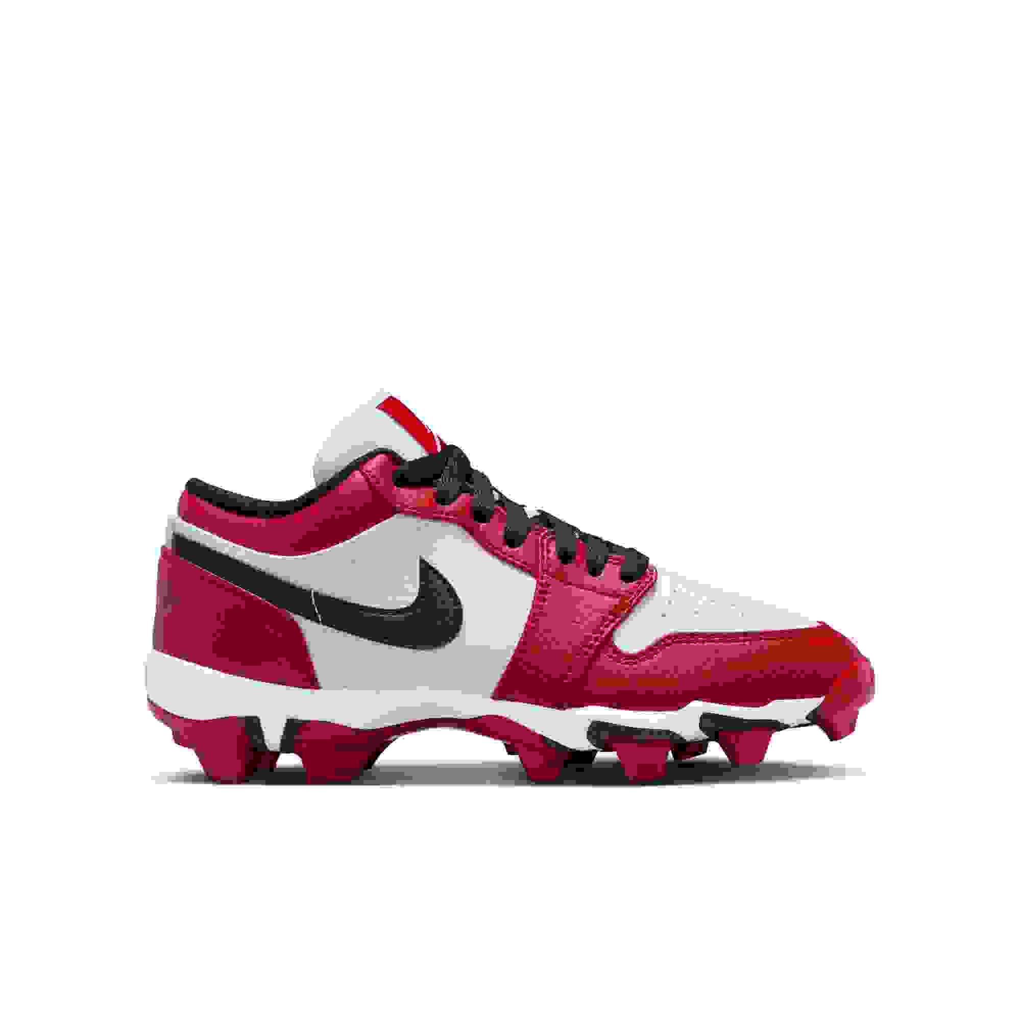 Jordan 1 Low Grade School Boys' "White/Black/Gym Red" Multisport Cleat
